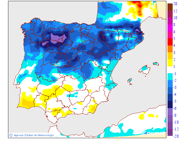 Variaci�n de las temperaturas m�ximas respecto al d�a anterior