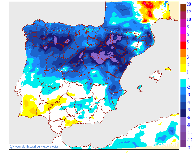 Tenperatura maximoen aldaketa aurreko egunarekiko