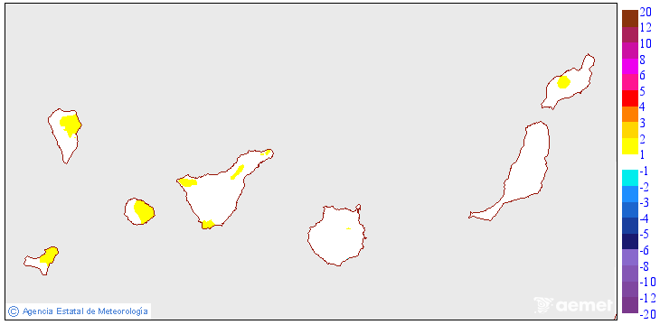 Variaci� de les temperatures m�ximes respecte al dia anterior