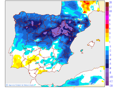 Variaci� de les temperatures m�ximes respecte al dia anterior
