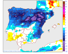 Variaci�n de las temperaturas m�ximas respecto al d�a anterior