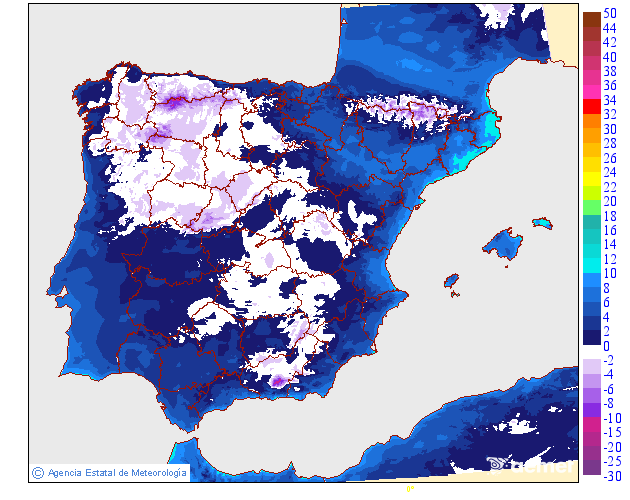 Minimum temperatures for the day after tomorrow in the Canary Islands
