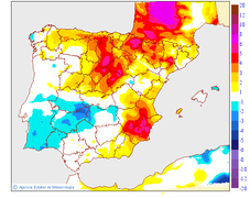 Variaci�n de las temperaturas m�ximas respecto al d�a anterior