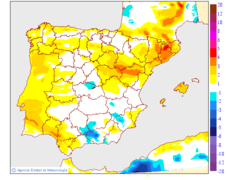 Variation des temp�ratures maximales par rapport au jour pr�c�dent