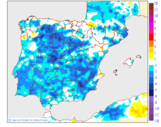 Variation des temp�ratures minimales par rapport au jour pr�c�dent