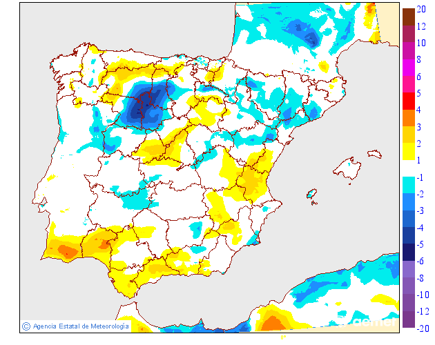 Variaci�n das temperaturas m�ximas respecto ao d�a anterior