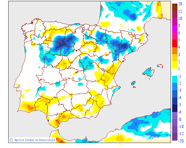 Variaci� de les temperatures m�ximes respecte al dia anterior