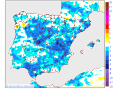 Tenperatura minimoen aldaketa aurreko egunarekiko