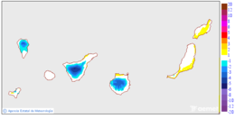 Variaci�n de las temperaturas m�ximas respecto al d�a anterior