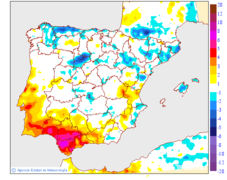 Variation des temp�ratures minimales par rapport au jour pr�c�dent
