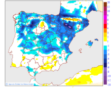 Maximum temperatures variation regarding the day before