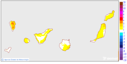 Variaci�n de las temperaturas m�nimas respecto al d�a anterior