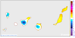 Variaci�n de las temperaturas m�ximas respecto al d�a anterior