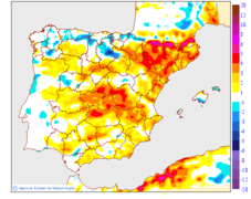 Variaci�n das temperaturas m�nimas respecto ao d�a anterior