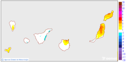 Variaci�n de las temperaturas m�nimas respecto al d�a anterior