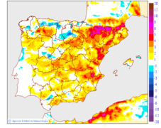 Variaci�n de las temperaturas m�nimas respecto al d�a anterior