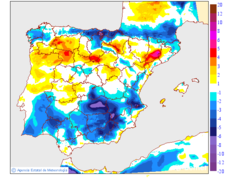 Variaci�n de las temperaturas m�ximas respecto al d�a anterior