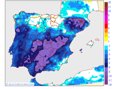 Variaci� de les temperatures m�nimes respecte al dia anterior