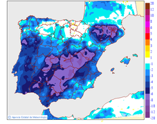 Variaci�n de las temperaturas m�nimas respecto al d�a anterior