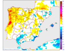 Variaci� de les temperatures m�nimes respecte al dia anterior
