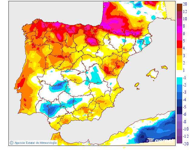 Variation des temp�ratures maximales par rapport au jour pr�c�dent