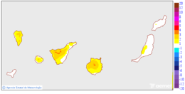 Variaci� de les temperatures m�ximes respecte al dia anterior