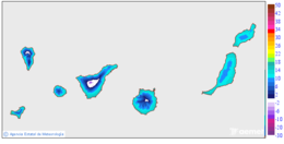 Minimum temperatures for tomorrow in the Canary Islands