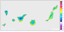 Maximum temperatures for tomorrow in the Canary Islands