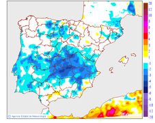 Minimum temperatures variation regarding the day before
