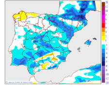 Maximum temperatures variation regarding the day before
