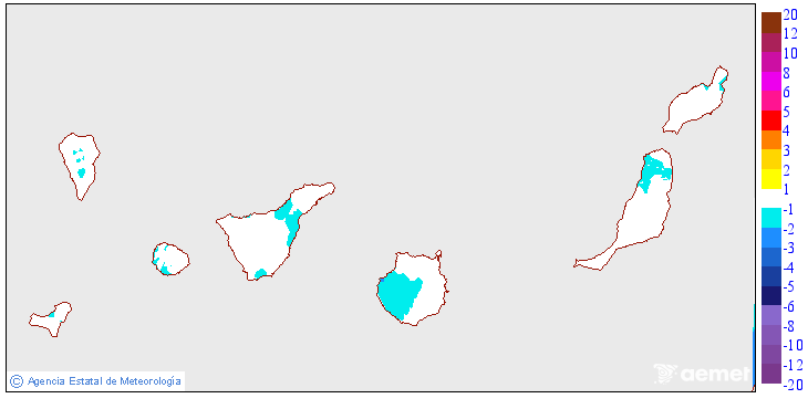 Variation des temp�ratures minimales par rapport au jour pr�c�dent