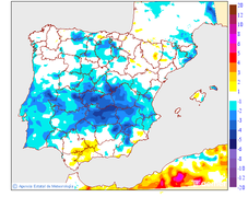 Variaci�n das temperaturas m�nimas respecto ao d�a anterior