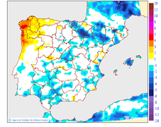 Tenperatura minimoen aldaketa aurreko egunarekiko