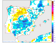 Variaci�n de las temperaturas m�nimas respecto al d�a anterior