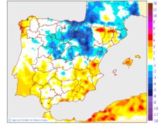 Variaci�n de las temperaturas m�nimas respecto al d�a anterior