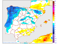 Variaci� de les temperatures m�ximes respecte al dia anterior