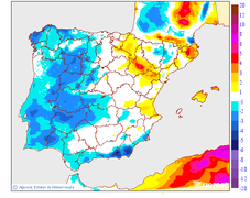 Tenperatura maximoen aldaketa aurreko egunarekiko