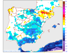 Variaci�n de las temperaturas m�nimas respecto al d�a anterior