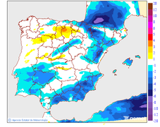 Variaci�n de las temperaturas m�ximas respecto al d�a anterior