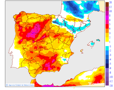 Variaci� de les temperatures m�ximes respecte al dia anterior