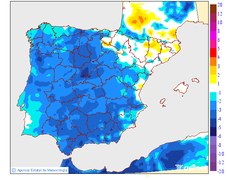 Variaci� de les temperatures m�nimes respecte al dia anterior