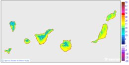 Maximum temperatures for the day after tomorrow in the Canary Islands