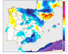 Maximum temperatures variation regarding the day before