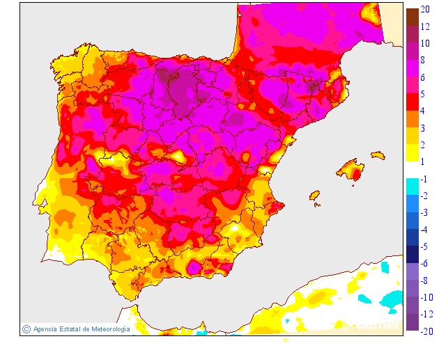 Variaci� de les temperatures m�nimes respecte al dia anterior