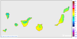 Maximum temperatures for the day after tomorrow in the Canary Islands