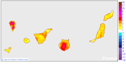 Variaci�n de las temperaturas m�nimas respecto al d�a anterior