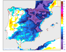 Maximum temperatures variation regarding the day before