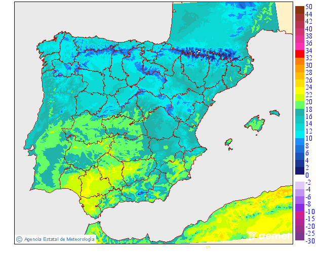Maximum temperatures