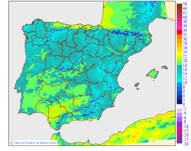 Maximum temperatures for the day after tomorrow in the Canary Islands
