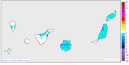 Variaci�n das temperaturas m�nimas respecto ao d�a anterior